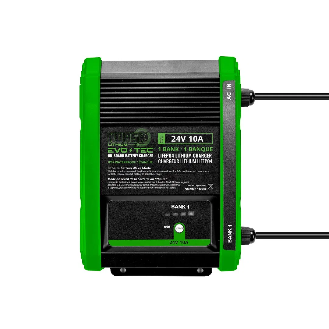 NCAC11006 – NORSK INC Battery Charger, For 24 Volt Batteries 1-Bank Charger 105 To 125 Volt AC Power Supply 10 Amp Ch...